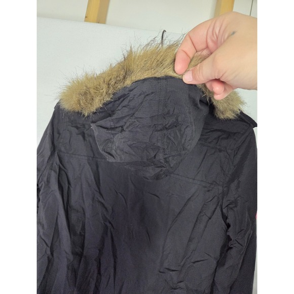 Superdry Women's Black Pink Fur‎ Hood Parka Jacket Coat xs - Picture 14 of 16